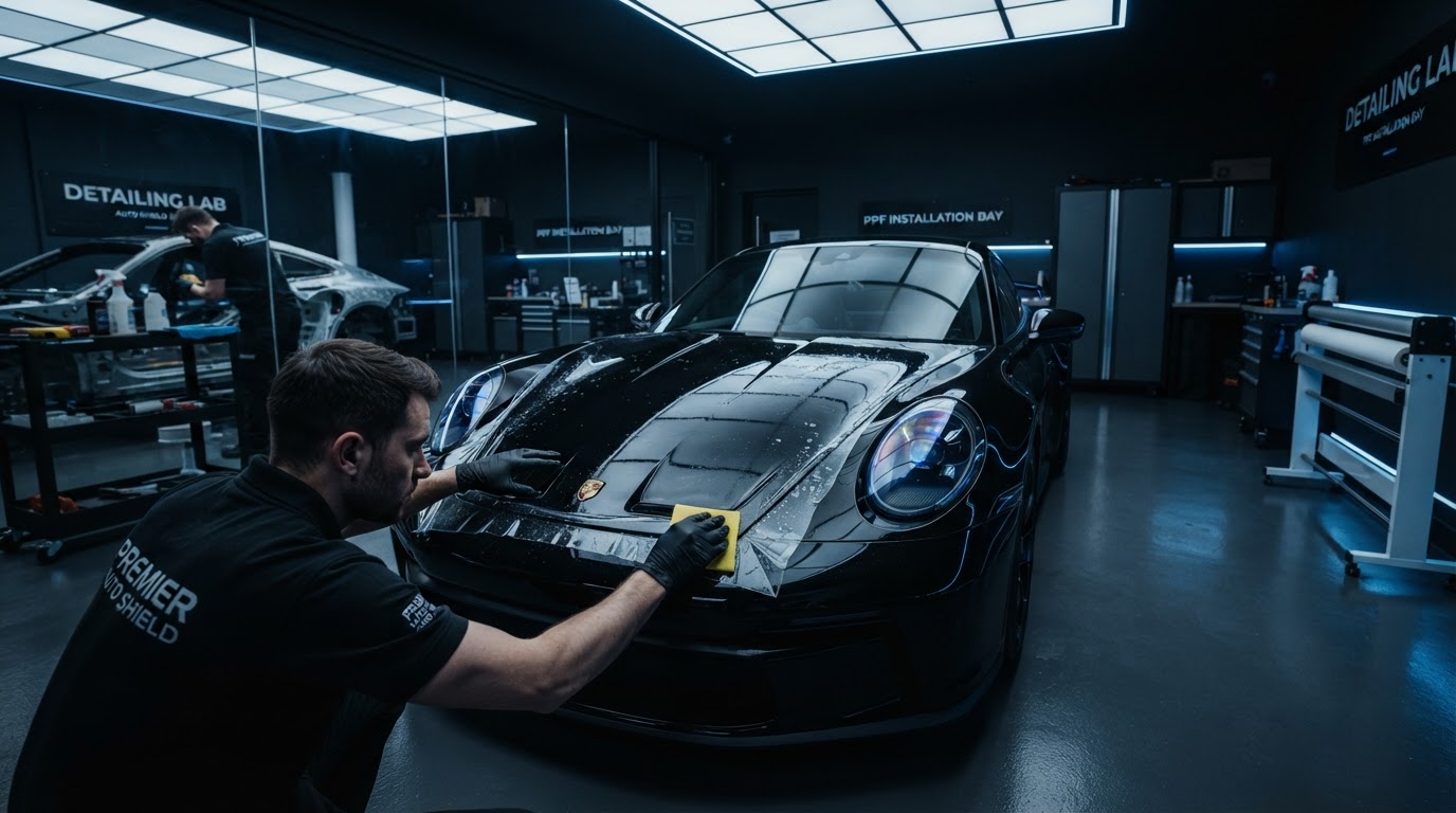 Ziebart PPF araç boya koruma uygulaması - Porsche 911 kaputunda şeffaf film